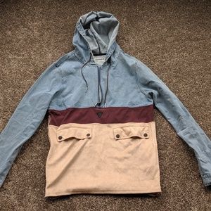 Black Pyramid Denim Maroon White Hoodie Men's M